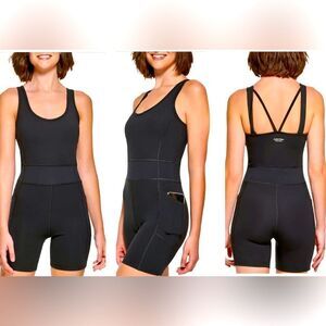 Calvin Klein Performance Womens V-neck Strappy Unitard Size L~NWT